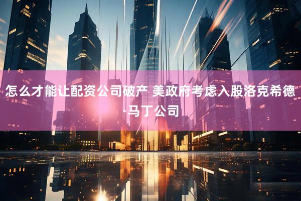 怎么才能让配资公司破产 美政府考虑入股洛克希德·马丁公司